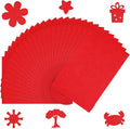 CHRORINE 25 Pcs Assorted Color Felt Fabric Sheets 8" x 12" Soft Felt Fabric Sheet for Crafts DIY Sewing Squares Nonwoven Patchwork (Red)