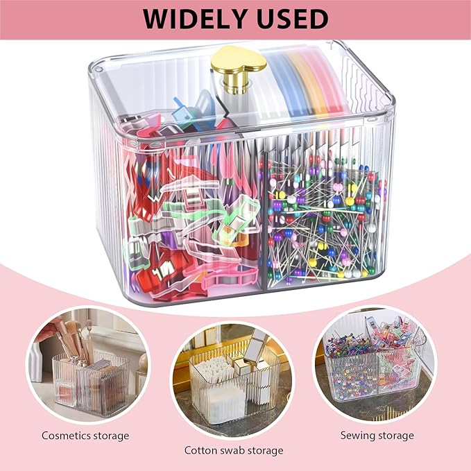 Sewing Supplies and Accessories Kit,100Pcs Sewing Clips 800Pcs Sewing Pins &10PcsTriangle Tailors Chalk in a 3-Section Clear sewing Organizer Jar,Sewing Notions Quilting Gift Set for Women Mom Grandma