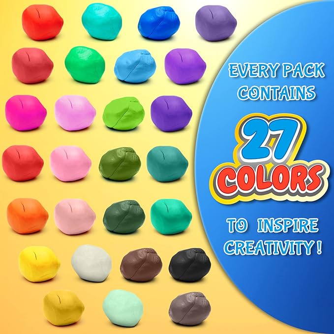 ESSENSON Air Dry Clay 27 Colors, Modeling Clay for Kids, DIY Molding Magic Clay for with Tools, Toys Gifts for Age 3 4 5 6 7 8+ Years Old Boys Girls Kids