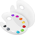 U.S. Art Supply 9" x 11.8" Clear Oval-Shaped Acrylic Painting Palette (Pack of 2) - Transparent Plastic Artist Paint Color Mixing Trays - Non-Stick, Easy Clean, Mix Acrylic, Oil
