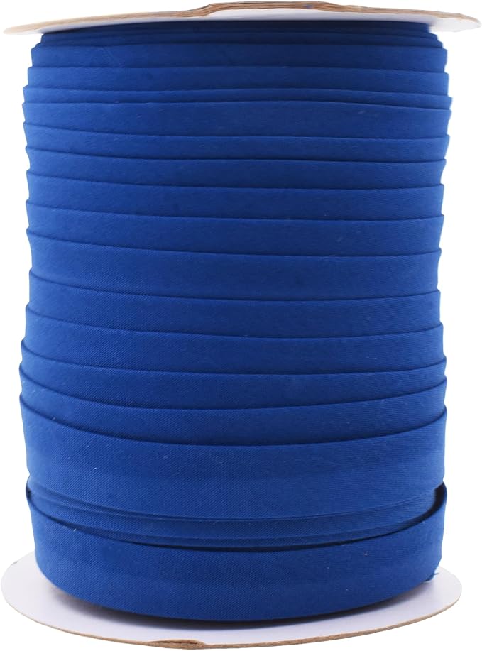 Mandala Crafts 55 Yards 5/8 Inch Dark Blue Double Fold Bias Tape for Sewing - Bias Binding Tape for Quilting Binding, Hemming, Seam, and Fabric Piping