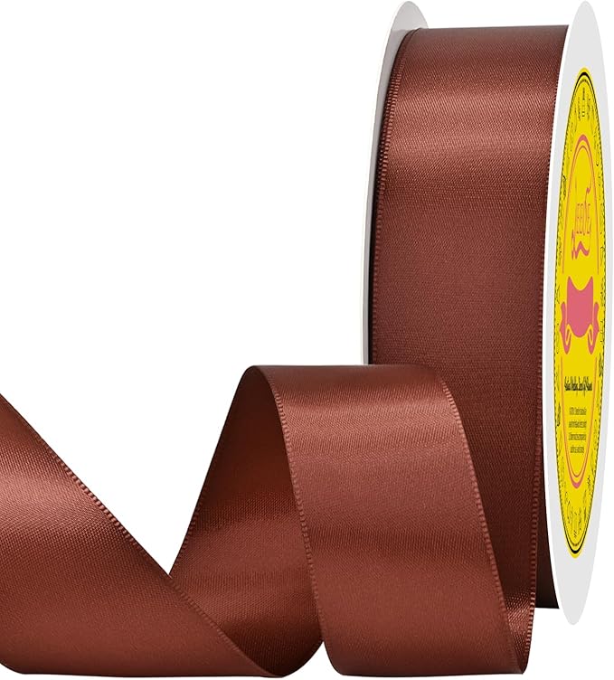 Double Face Rust Satin Ribbon 7/8 inch X 25 Yards Polyester Rust Ribbon for Gift Wrapping Very Suitable for Weddings Party Hair Bow Invitation Decorations and More