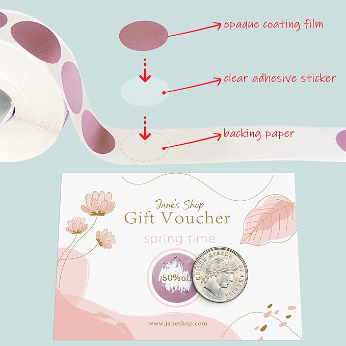 Mr- Label – 1000 Pieces 1 inch Round Scratch Off Stickers – DIY Stickers for Gender Reveal | Reward Programs | Scratch Tickets (Rose Gold)