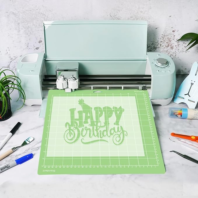 Gwybkq Cutting Mat, Compatible With Cricut Explore One/Air/Air 2/Maker 8 Pack 12x12 Inch Standard Green Grip Adhesive Sticky Non-Slip Durable Mat Cut Mats Replacement Accessories