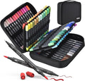 Markers for Adult Coloring Books: 80 Color Dual Tip Fine & Brush Pens Water-Based Coloring Marker for Adults Drawing Sketching Bullet Journal Writing Lettering No bleeding