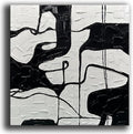 YaSheng Art - Black and White Canvas Wall Art, Hand-Painted 3D Thick Texture Minimalism Abstract Artwork, Oil Painting for Living Room and Office, Ready to Hang, 30x30 Inch