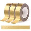 3 Rolls Gold Washi Tape 0.59In × 196Ft (Total 60m) Solid Foil Gold Tape, Low Adhesive Shiny Metallic Decorative Tape for TV Frame Mirror Decor Crafts Gift Wrapping