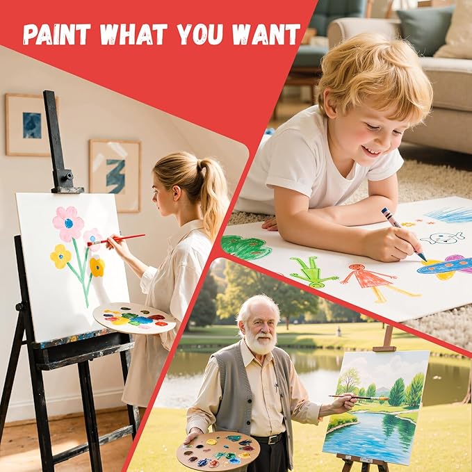 Simetufy 16 x 20 inch 24 Pack Large Flat Canvas Boards, Painting Canvas Panels- Gesso Primed Acid-Free 100% Cotton for Acrylics Oil Watercolor Tempera Paints