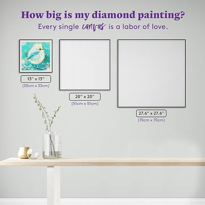DIAMOND ART CLUB Good Morning - Bird Diamond Painting Kit, Fun DIY Crafts for Adults, Round Diamond Art Canvas, 13" x 13"