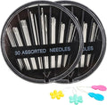 Hekisn 60-Pack Premium Hand Sewing Needles Set, 6 Sizes Embroidery Needles Kit with Threaders, Assorted Large Eye Sewing Needles for Repair, DIY, Art & Craft Projects(Black)
