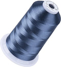 Simthread 5500Yds Embroidery Thread, 5000M High-Yardage 40WT 100% Polyester Thread – 170+ Vivid Colors, High-Speed Rated – Compatible with Brother, Singer, Janome & More - Smokey Blue S062