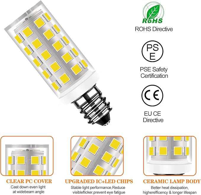 Screw-in LED Bulb 4W 40W Equivalent Sewing Machine Light AC 110-130V C7 to Halogen Replacement Part 1034d Compatible with xl2610 2340cv 2600i Light Bulb Daylight White Pack of 2