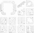 YEQIN 13 Pieces Free Motion Quilting Template with Quilting Frame -5 Series Acrylic Ruler Set - for Domestic Sewing Machine