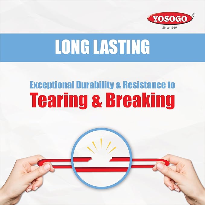 Yosogo Extra Large 8-Inch Postal Rubber Bands | Assorted Colors | Heavy-Duty Biodegradable Elastic Bands (120 PCS)