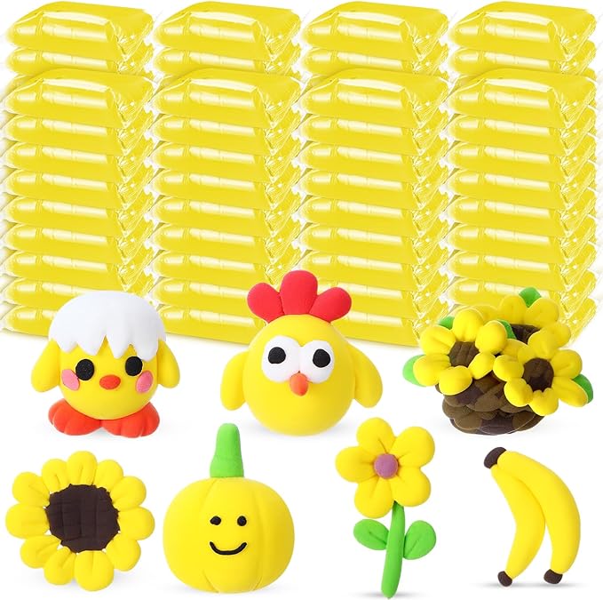 72 Pcs 38oz Air Dry Clay Bulk Modeling Ultra Lightweight Foam Modeling Clay for Kids Adults DIY Gifts Party Arts Crafts and School Project Supplies (Yellow)