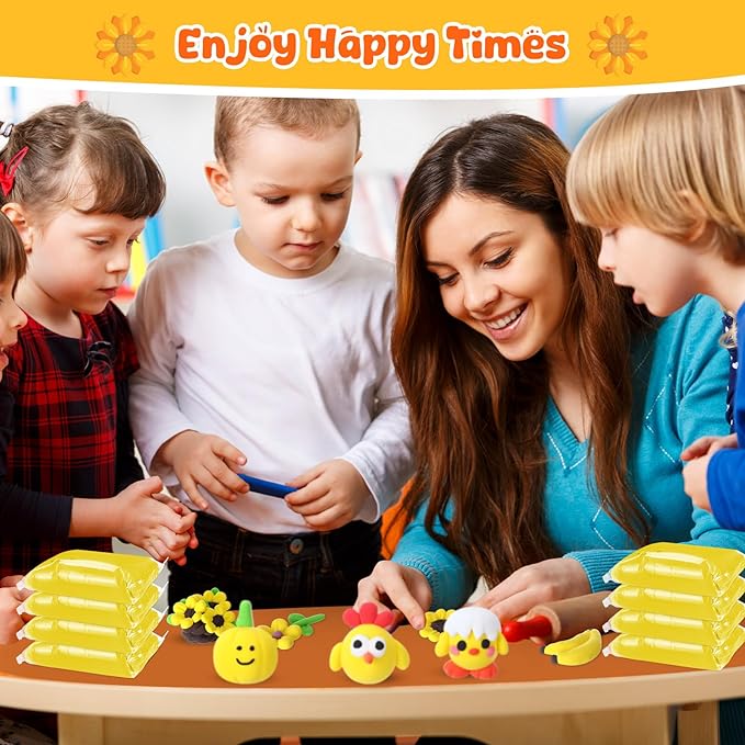 72 Pcs 38oz Air Dry Clay Bulk Modeling Ultra Lightweight Foam Modeling Clay for Kids Adults DIY Gifts Party Arts Crafts and School Project Supplies (Yellow)
