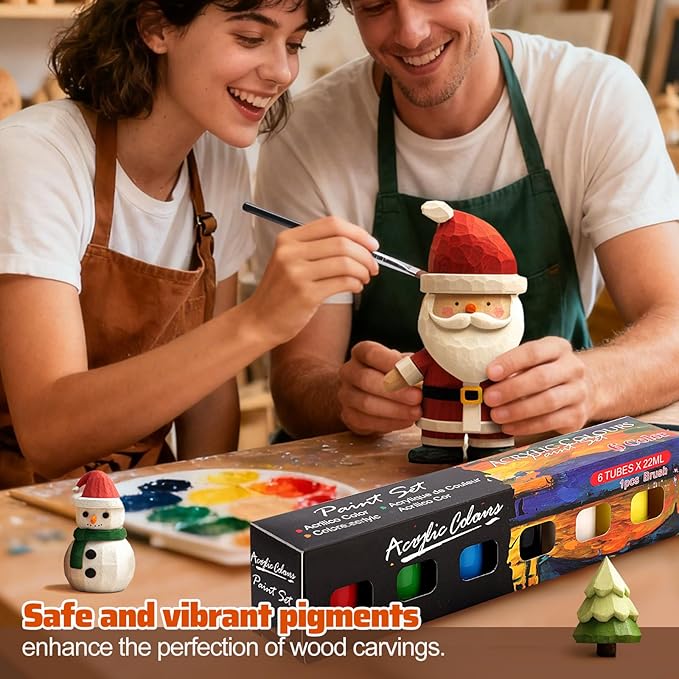 Wood Carving Kit - Whittling Kit with Wood Blocks and Paint Set - Carving Tools for Beginners - Hobbies for Women and Men - Arts and Crafts for Adults & Kids - woodworking tools