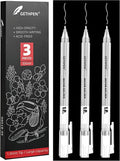 Silver Gel Pens, 3 Pack, 1mm Extra Fine Point Gel Ink Pen, Opaque White Archival Ink Pens for Black Paper Drawing, Sketching, Card Making