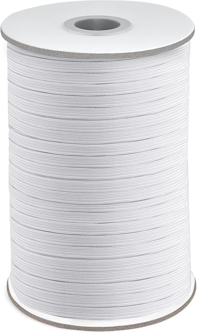 Coopay 200 Yards Length 1/4" Width Elastic Bands Flat Elastic Cord Rope Heavy Stretch Spool Knit for Sewing DIY Projects, Arts & Crafts (White, 1/4 Inch)