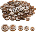 Sewing Buttons - Craft Buttons, 5 Sizes of 100 Pcs Versatile Buttons for Sewing, DIY Projects and Holiday Decoration (Light Brown)