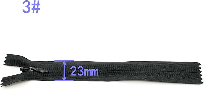 Leekayer 3# 7 Inch Invisible Zipper for DIY Tailor Sewing Craft 17.78cm Black Hidden Zippers Closed End Bulk 10 PCS/Pack (Black,7")