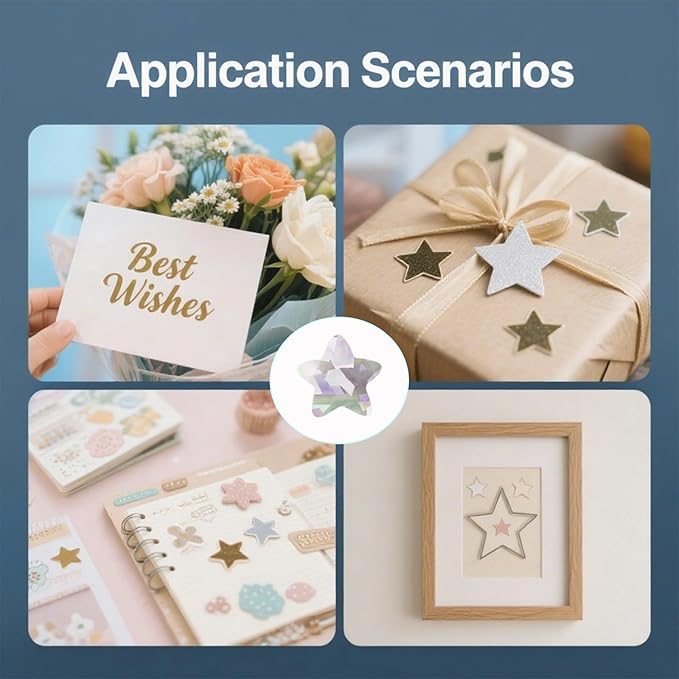 1500 Pcs Holographic Star Stickers Multi-Color Shiny Stars for DIY Crafts, Reward Charts, Student Planners, Classroom Supplies, Scrapbooking, Sealing Stickers & More