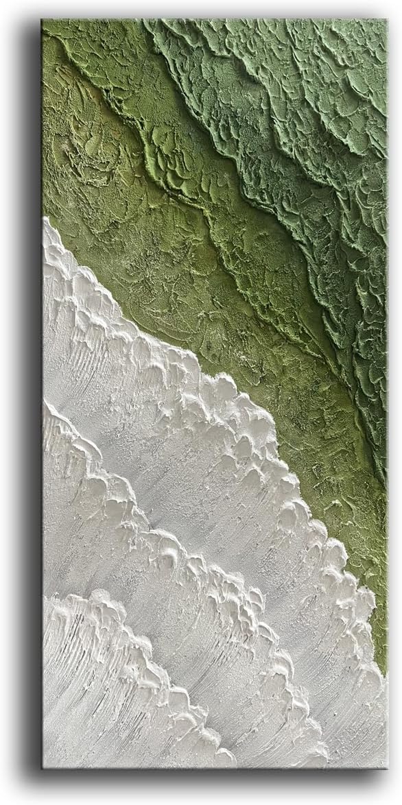 YaSheng Art- 3D Thick Texture Canvas Wall Art Hand-Painted Minimalism Abstract Artwork Oil Painting Home Decorations Modern bedroom Wall Art Ready to Hang 24x48inch