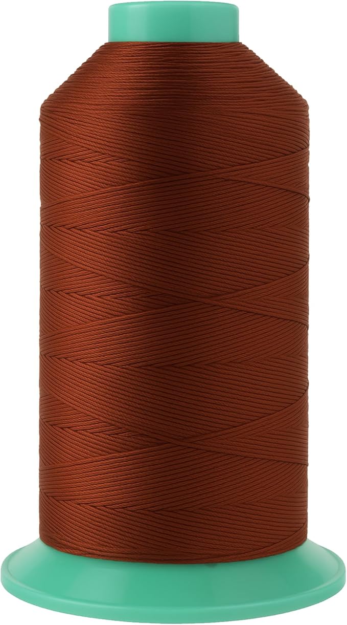 Mandala Crafts Size 277 840D T270 Bonded Nylon Thread - Copper Brown 800 YDs Tex 270 Heavy Duty Sewing Threads for Leather, Jeans, Weaving, Outdoor Marine Upholstery