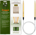 Froggod Bamboo Circular Knitting Needles Size 9 – 3.15-inch Bamboo Knitting Needle Tips, 31.5-inch Total Length, Lightweight Wooden Needles
