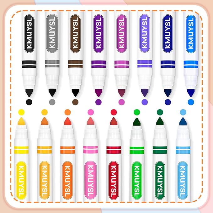 KMUYSL Washable Markers Bulk, 12 Assorted Colors - Broad Line Conical Tip Coloring Markers, School Art Supplies, Back to School Essentials & Teacher Classroom Must Haves (192 Pcs)