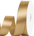 1" x 50 Yards Satin Ribbon - Champagne Gold Silk Ribbon with Spool - Ideal for Gift Wrapping, Floral Bouquets, Crafts, Wedding Party Decorations, Christmas and Sewing Projects