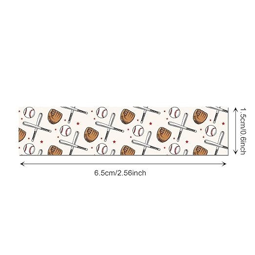 Adirasenotek 12 Rolls Sports Washi Tape,Baseball Washi Tape Decorative Paper Stickers Decorative Tape,DIY Art Crafts Wrapping Decor for Gifts Wrapping Scrapbooking Baseball Border Trim