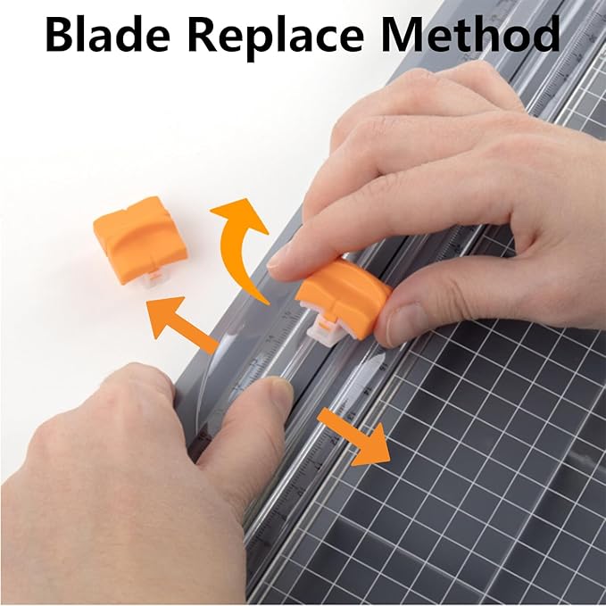 Paper Cutter Replacement Blade Paper Trimmer with Plastic Storage Box for A4 A5 Paper Trimmer, Safeguard Design 2-Pack
