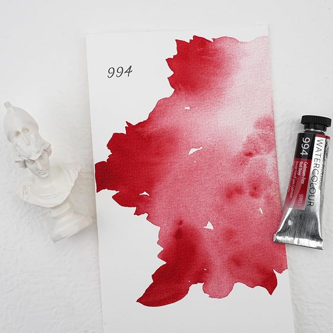 PHOENIX Professional Watercolor Paint Single Tube - 0.47 Fl Oz / 14ml - Cadmium-Free Red Deep