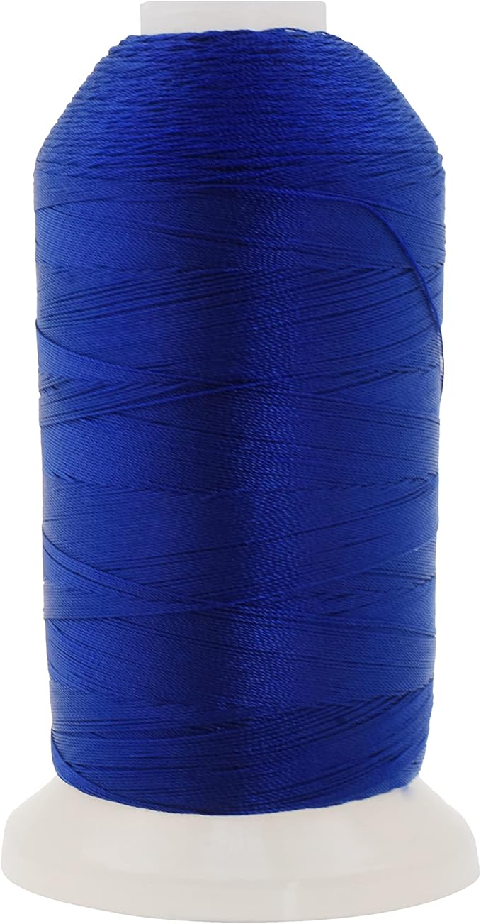 Mandala Crafts Royal Blue Heavy Duty Thread - 1500 Yds Tex 90 Bonded Polyester Threads for Sewing Drapery, Jeans, Leather, Hair, Outdoor Marine Upholstery