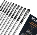 Nicpro 10 PCS Filbert Paint Brushes Art Painting Brush Set for Acrylic Watercolor Oil Gouache Canvas, Craft Detail Face Body Painting, Artist Kit for Kid & Adult