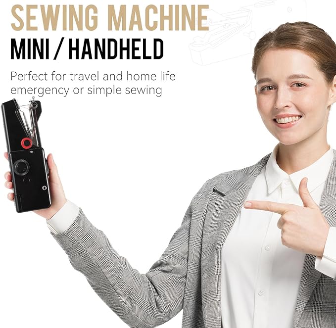 Handheld Sewing Machine CS101,Sewing Machines for Beginners,Portable Electric Mini and Samll Hand Held Sewing Machines Kit for Adults and Kids Black Set