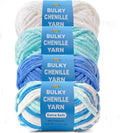 Soft Velvet Yarn Chenille Yarn for Crocheting and Knitting – Bulky (93 Yards/100g) - Polyester - Yarn for Blanket Amigurumi Weaving Crafts (Mixed Color 04, 4 Pack)