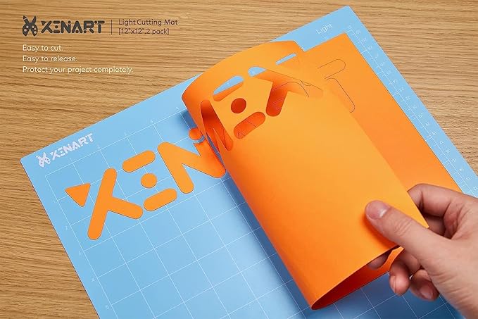 Xinart Cutting Mat for Cricut Maker/Explore Air 2/Air/One(12x12 Inch, 3 Mats) Light Adhesive Sticky Blue Quilting Cricket Cutting Mats Replacement Accessories for Cricut