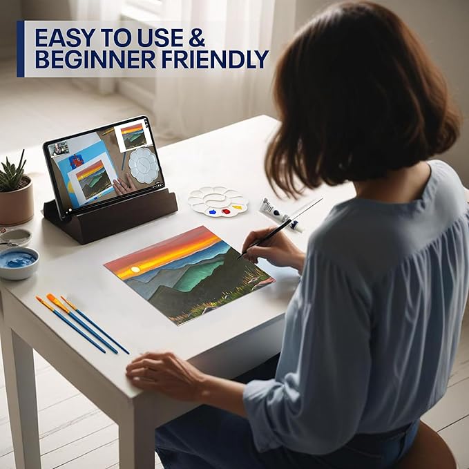 Painting4Real DIY Art Painting Kit for Adults – Learn to Paint Golden Hour with Video Tutorials – 9 Pieces Acrylic Paint Set for Adults –Perfect Christmas Crafts & Holiday Gifts for Art Lovers