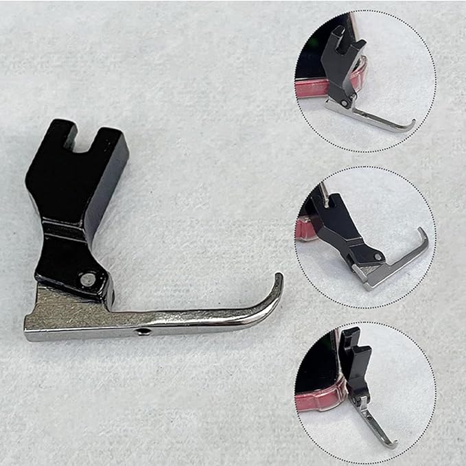 P369 Presser Foot, New Bead Sequin Special Presser Foot, Foot Wedding Dress Bead for Sewing and Beaded Fabric, No-Bead-Tapping, Anti-Curl & Fabric-Holding for Evening Gowns, Fashion Fabrics(2pcs Silve