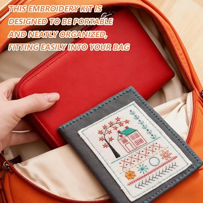 OYSMY Embroidery Stitch Book Kit,2026 New Embroidery Kit with 86 PCS Sewing Kit,Includes Illustrated Guide to 106 Universal Embroidery Stitches for Beginners and Craft Lovers(1 Set)