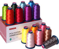 Richword Selected Embroidery Machine Thread 15 Colors 40WT (108D/2) Polyester Thread Kit Each Cone 4000M (4374Y)— Creative Edition for Colorful Design Projects