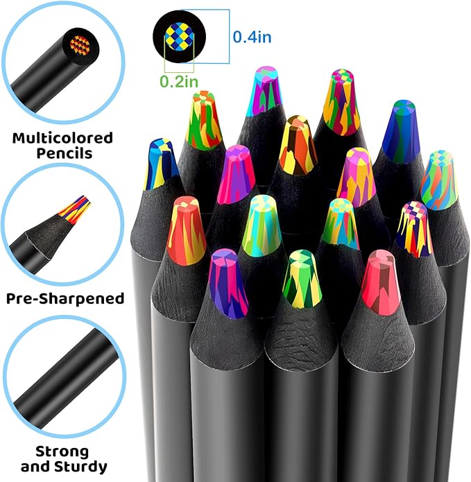 Art Supplies, 16 Colors Rainbow Colored Pencils, Classroom Back to School Supplies for Kids, Christmas Drawing Pencils for Kids Adults, Teen Girl Gifts Trendy Stuff, Stocking Stuffers Party Favors