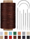 218 Yards Waxed Leather Thread, Upholstery Thread Heavy Duty, Sewing Kit with Upholstery Needles, Wax String for Hand Sewing Repair Carpet Sofa Carseat Canvas (Dark Coffee)