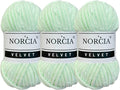 Soft Velvet Chenille Yarn for Crocheting Baby Blanket, Knitting, Amigurumi, Fancy Crochet Weaving Craft (Light Green, 3 Skeins)