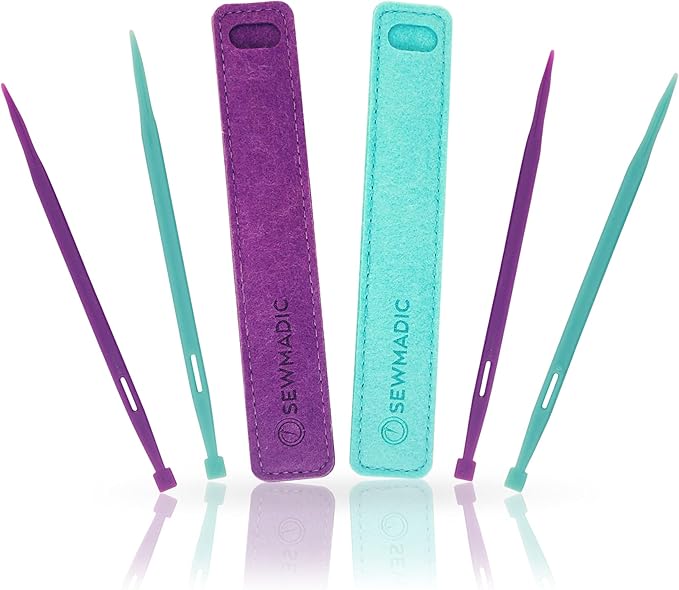 That Purple Thang (4 Pieces- 2xPurple, 2xGreen) Plus 2 Felt Storage Pouches - A Sewers Magic Wand for Sewing