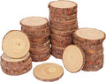 56 PCS Unfinished Wood Slices for Centerpieces, 4-4.7 Inch Natural Wood Slices with Tree Bark Pine and Wood Rounds Discs for DIY Crafts, Centerpieces, Art & Decor