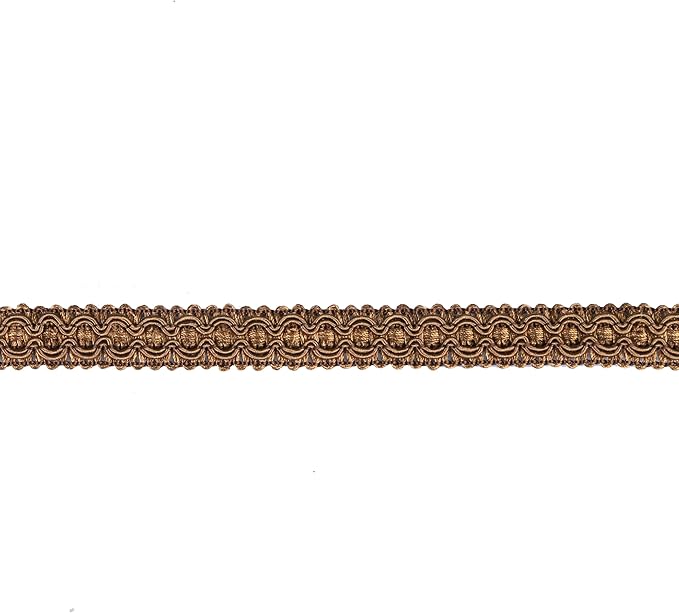 Gimp Braid Trim, 0.7 Inch / 10M(10.9 Yards) Fabric Trim for Curtains, Upholstery, Sewing, Hand DIY Crafts, Costume and Home Decorative（Coffee）