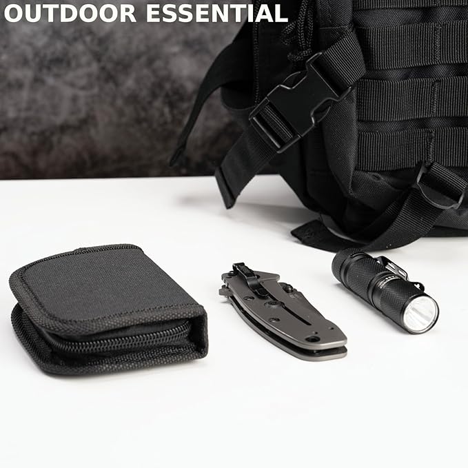 VEPKOIT Military Survival Sewing Kit, Portable Sewing Kit with Buttons for Men or Women, Small Repair Tools with Zipper Closure in Durable Nylon Case for Travel Field Emergency (Black)